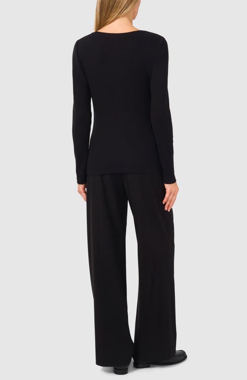 Shop Halogenr Halogen(r) Crewneck Rib Top In Rich Black