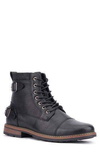 Reserve Footwear Emmett Cap Toe Boot In Black
