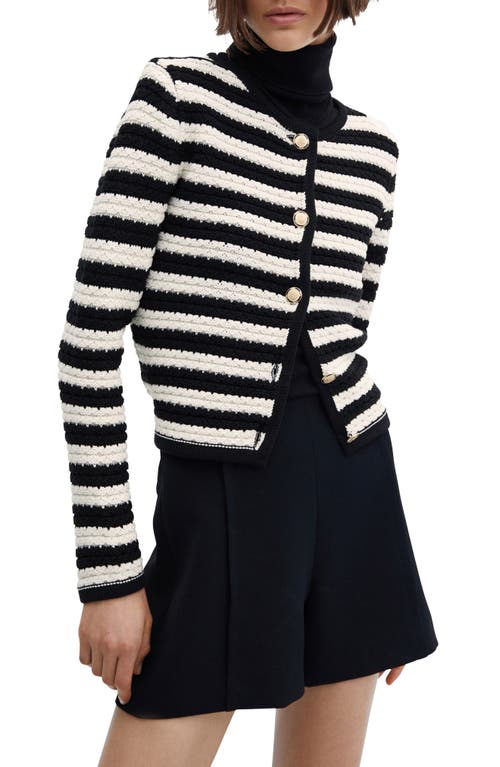 MANGO Stripe Cardigan Off White at Nordstrom,