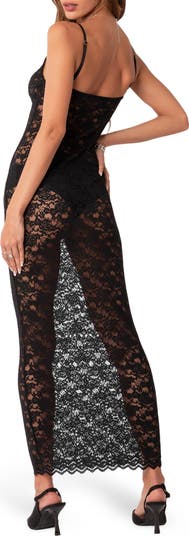 EDIKTED Xandra Sheer Lace Maxi Dress | Nordstrom