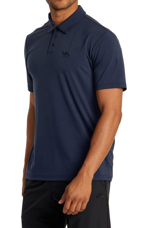 Shop Rvca Balance Performance Polo In Indigo