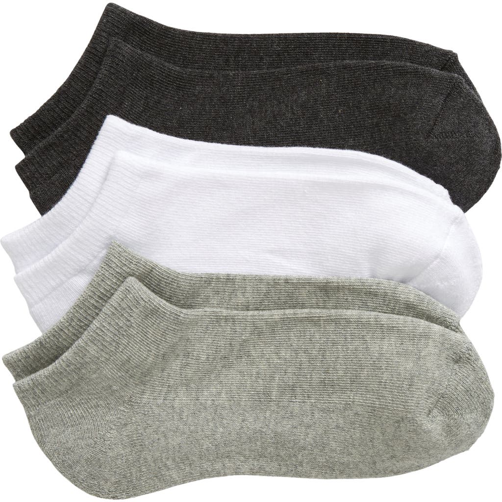 Nordstrom 3-pack Everyday Ankle Socks In Gray