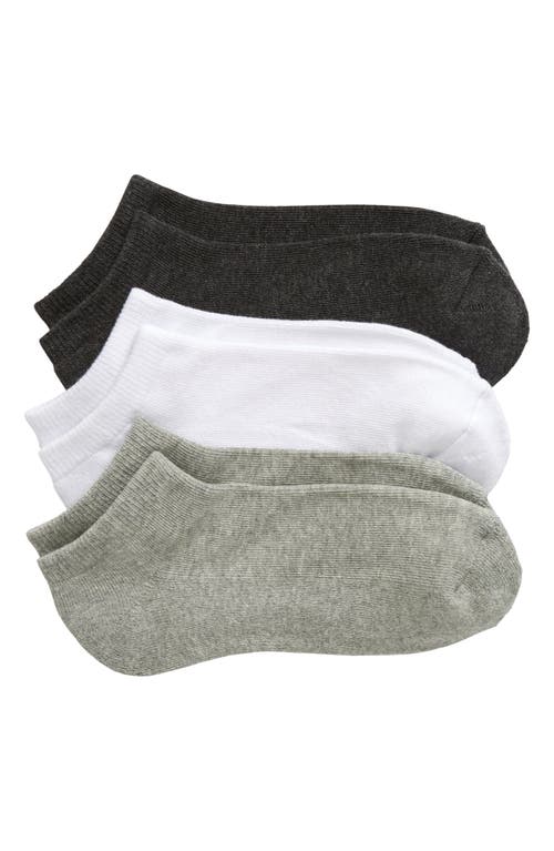 Shop Nordstrom 3-pack Everyday Ankle Socks In Black -grey -white