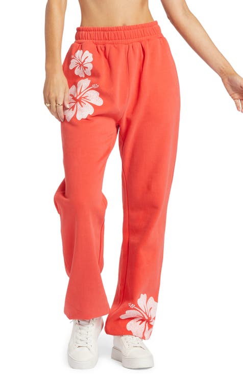 Roxy Day Off Floral Print Fleece Sweatpants | Nordstrom