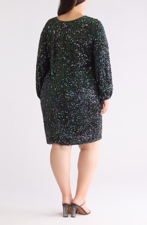 By Design Empire State Ii Sequin Long Sleeve Dress In Eden