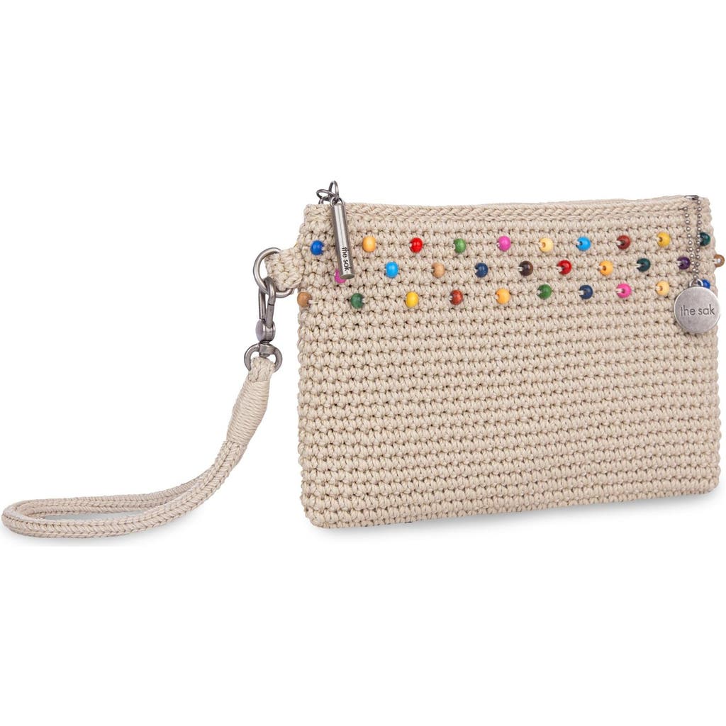 The Sak Vita Wristlet In Ecru Multi Beads