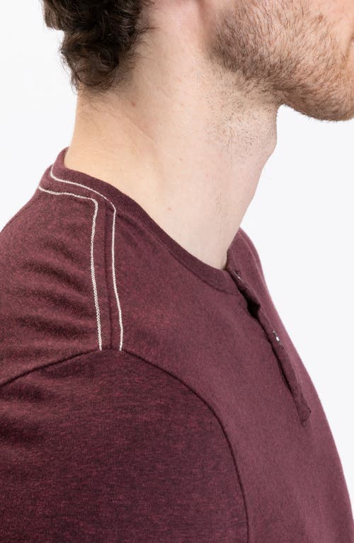 Shop Threads 4 Thought Baseline Slub Henley In Maroon Rust