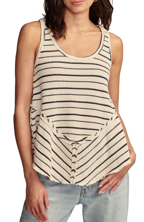 Shop Lucky Brand Stripe Knit Tank In Cream Stripe