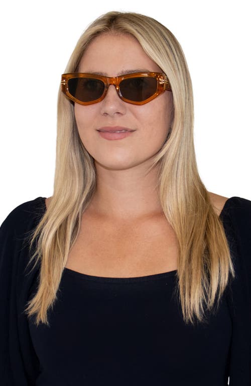 Shop Fifth & Ninth Wren 52mm Polarized Geometric Sunglasses In Caramel/brown