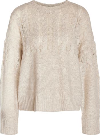 Cable knit shop trim stitchy sweater