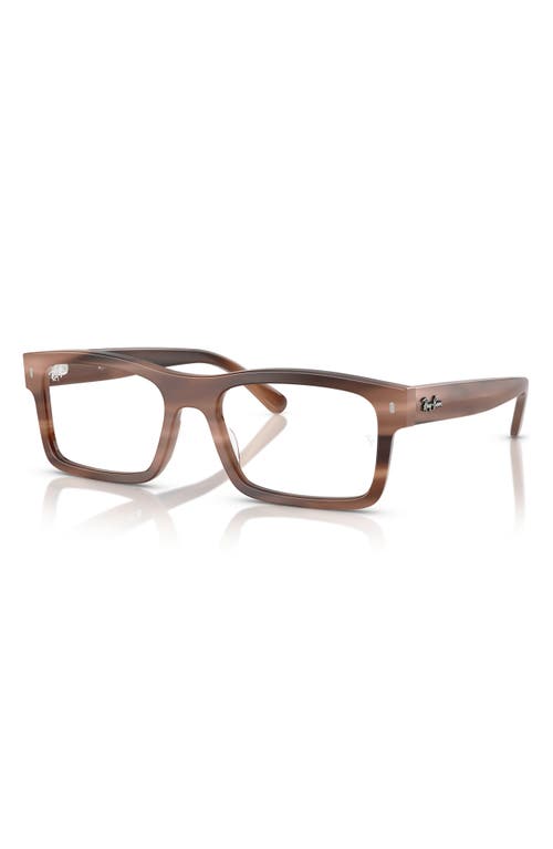 Ray Ban Ray-ban 54mm Rectangular Optical Glasses In Brown Havana