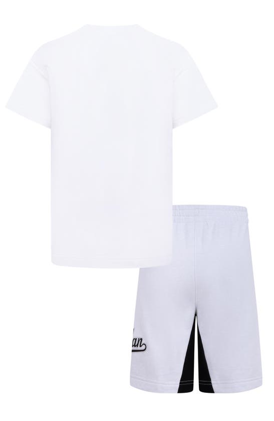 Shop Jordan Kids' Mvp 23 Appliqué T-shirt & Sweat Shorts Set In Pure Platinum Heather