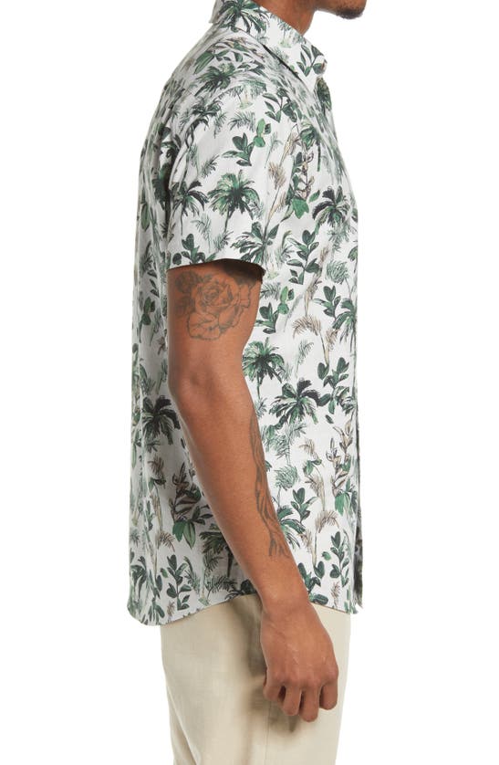 Rodd & Gunn Sabre Peak Print Short Sleeve Cotton Button-up Shirt In Forest