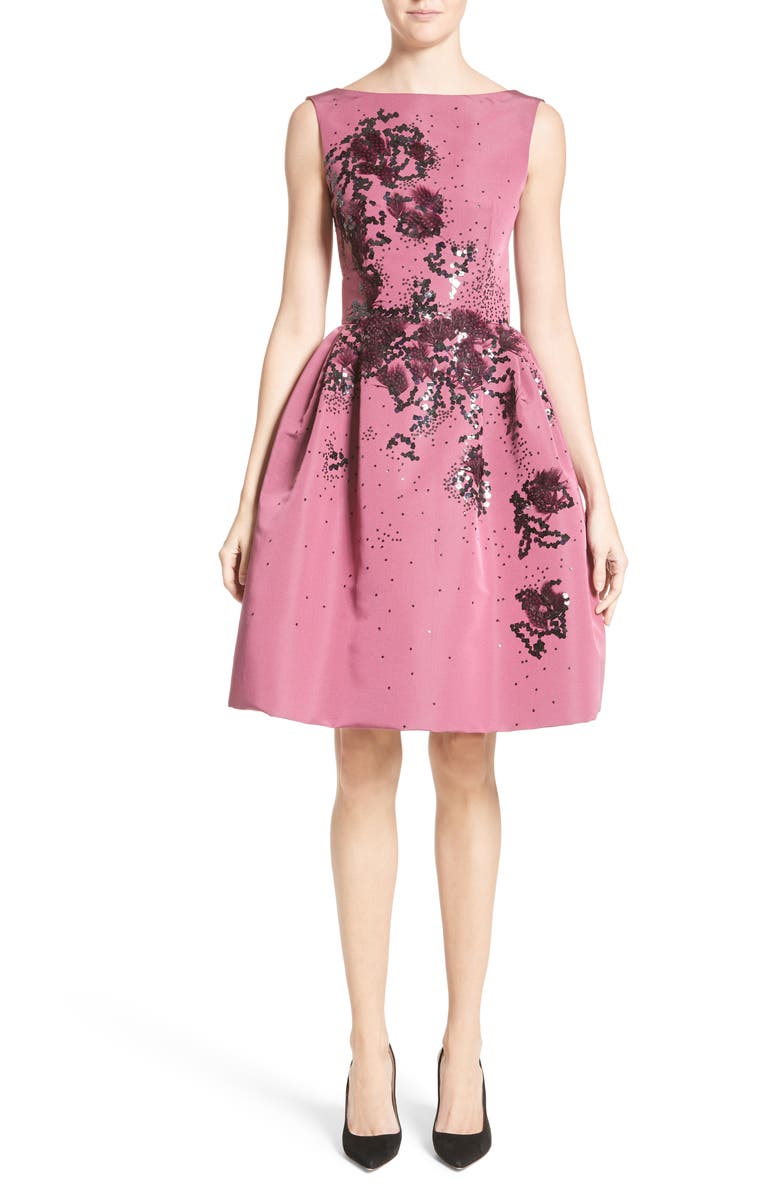 Carolina Herrera Embellished Silk Faille Dress | Nordstrom