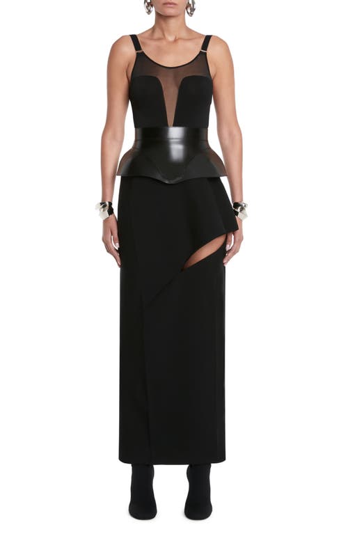 Alexander McQueen Cutout Sartorial Wool Maxi Skirt in 1000 Black at Nordstrom, Size 6 Us
