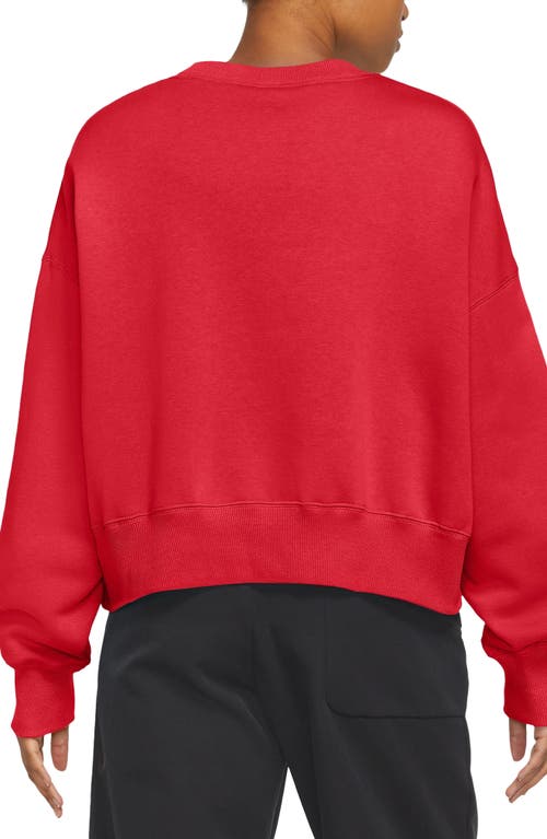 Shop Nike Phoenix Fleece Crewneck Sweatshirt In University Red/sail