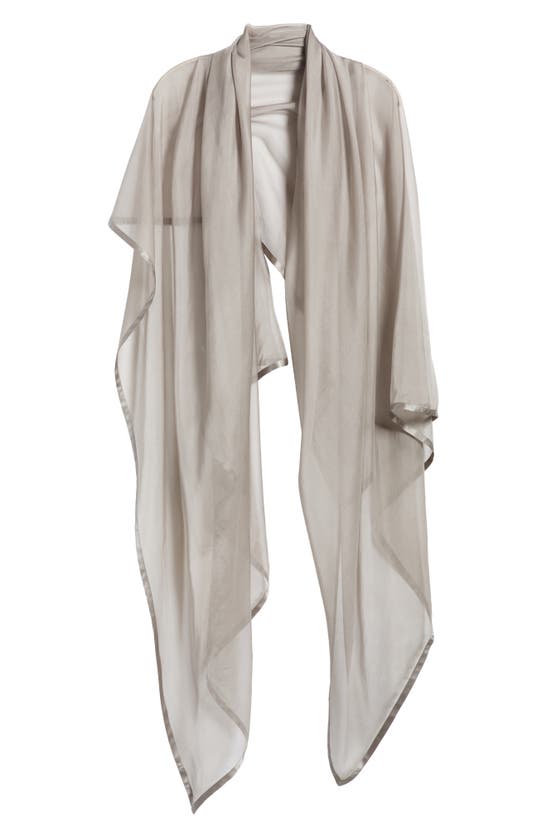 Nordstrom Satin Border Silk Chiffon Scarf In Grey Sconce