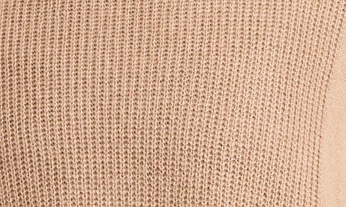 Bruno Magli Women's Mock Neck Wool Blend Knit Poncho In Camel