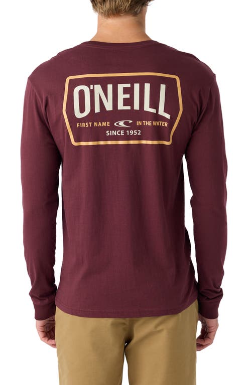 Shop O'neill Dither Long Sleeve Graphic T-shirt In Burgundy