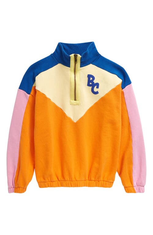 Bobo Choses Kids' Colorblock Organic Cotton Sweatshirt Orange Multicolor at Nordstrom, Y
