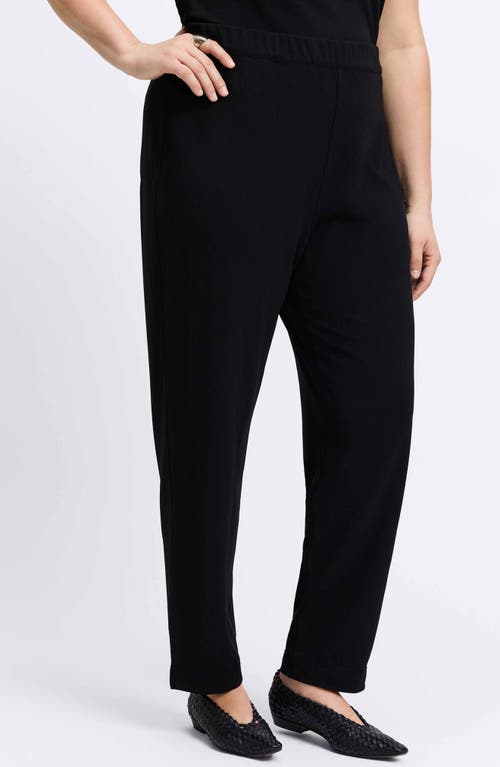 Foxcroft Louisa Crepe Knit Ankle Pants In Black