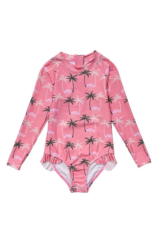 Snapper Rock Kids' Palm Paradise One-piece Surf Swimsuit In Pink | ModeSens