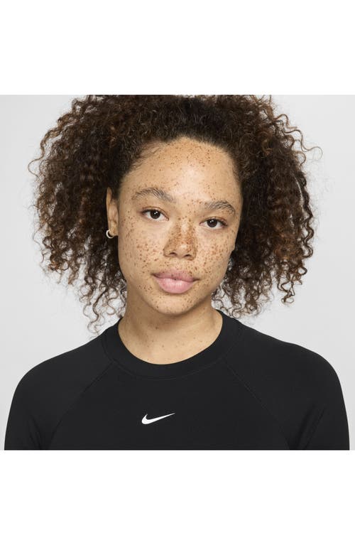 Nike Women's Pro Dri-fit Long-sleeve Top In Black/white