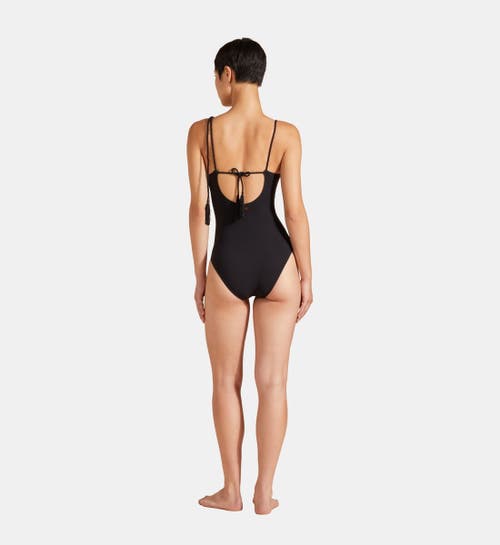 Shop Vilebrequin Tresses Rope One-piece Swimsuit In Noir