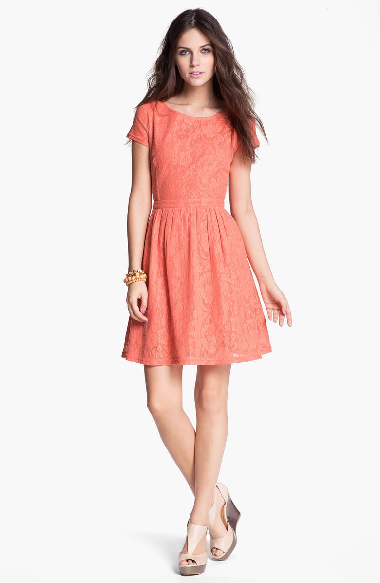 Frenchi Cutout Back Lace Dress (Juniors) | Nordstrom