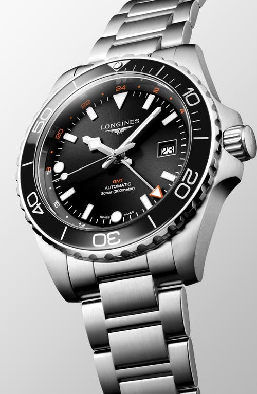 Longines Hydroconquest Gmt Automatic Bracelet Watch, 43mm In Black
