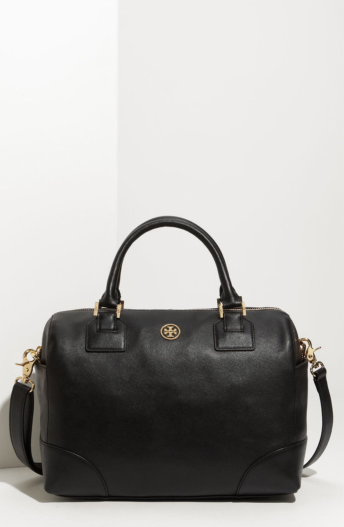 tory burch black satchel bag