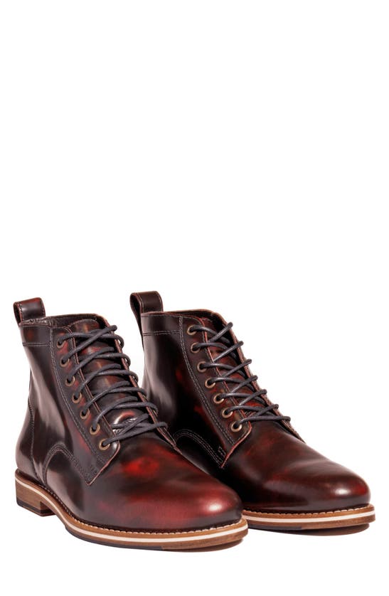Helm Zind Plain Toe Boot In Burgundy