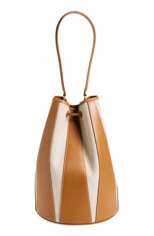 Altuzarra Large Drum Canvas & Leather Bucket Bag In Natural/canyon