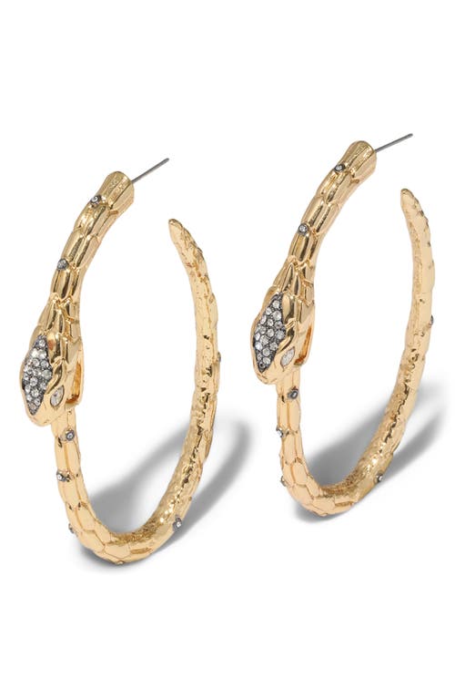 Alexis Bittar Serpent Crystal Hoop Earrings in Gold Crystals 