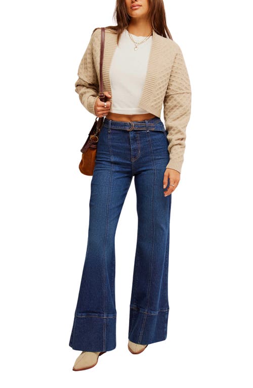 Shop Free People Ryla Ring Belt Wide Leg Jeans In Dreamscape Blue