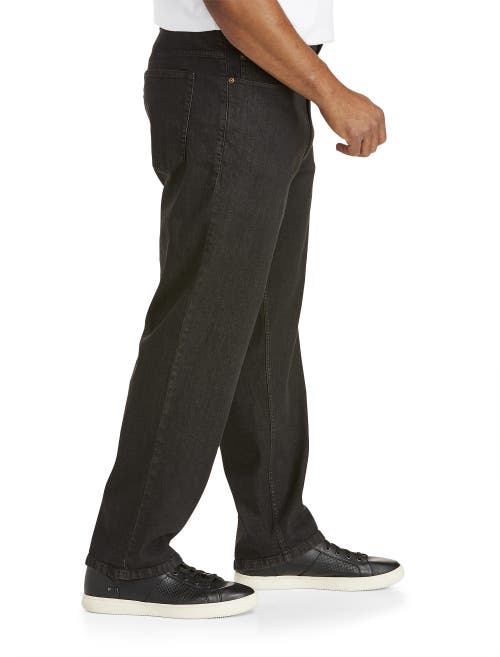 Harbor Bay Relaxed Fit Stretch Jeans In Black Denim