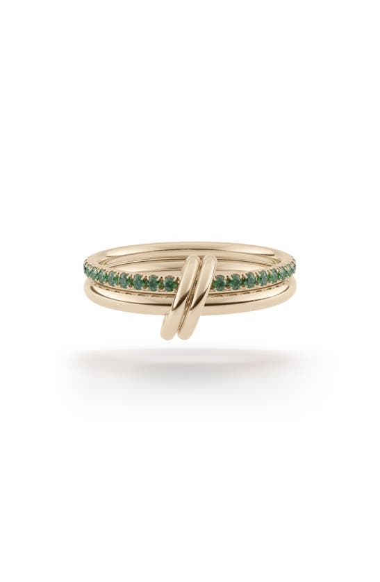SPINELLI KILCOLLIN CERES EMERALD PAVÉ LINKED RINGS