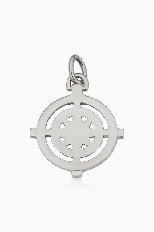 Oradina 14k Gold Compass Rose Pendant Charm In White Gold