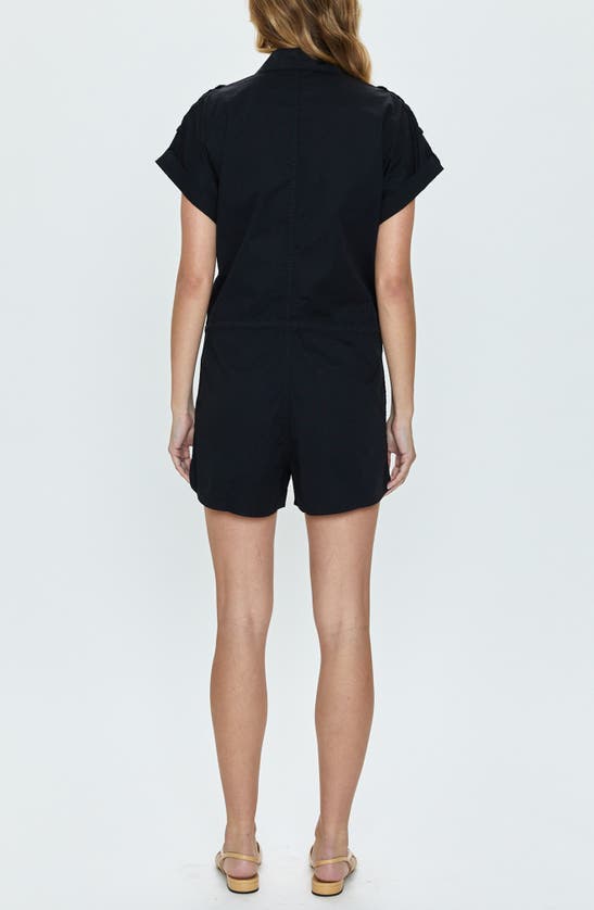Pistola Meg Zip-front Utility Romper In Fade To Black