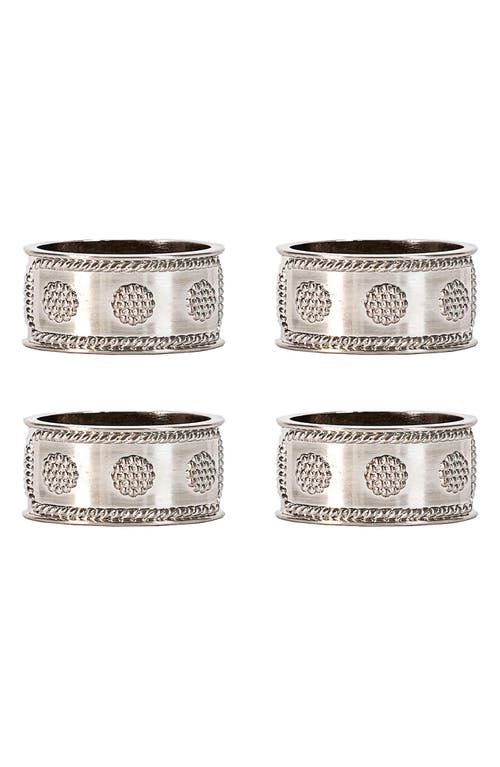 Juliska Berry & Thread Silver Napkin Ring, Set Of 4 In Silver