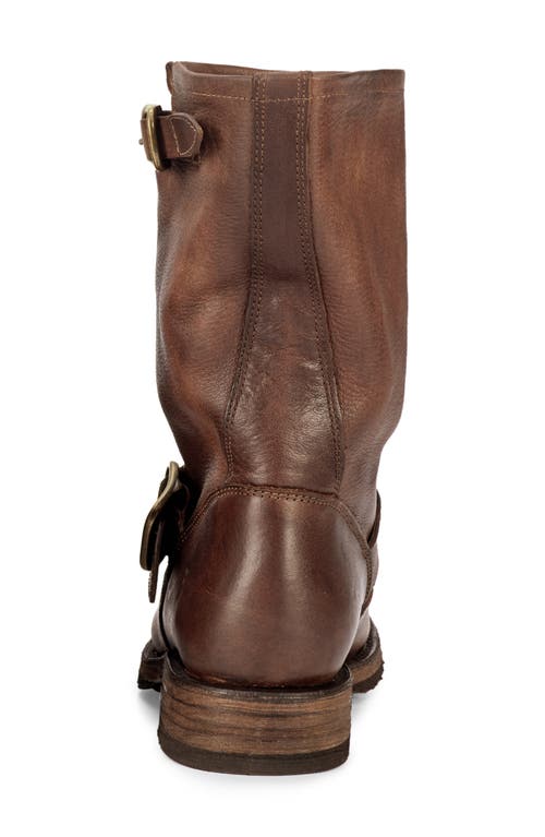 Frye Veronica Leather Buckle Short Moto Boots In Stone - Tonara