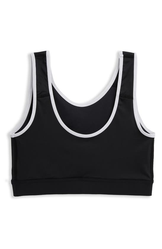 Tomboyx Straight Up Longline Bikini Top In Black Novelty