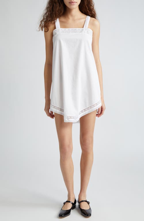 Bode Lace Trim Cotton Convertible Teddy White at Nordstrom,