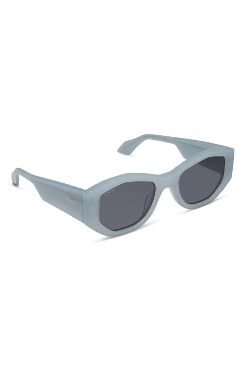 Shop Diff Zoe 52mm Polarized Oval Sunglasses In Blue/grey