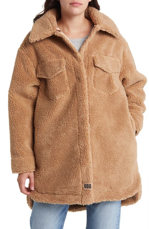UGG(r) Frankie Recycled Polyester Fleece Shirt Jacket in Camel
