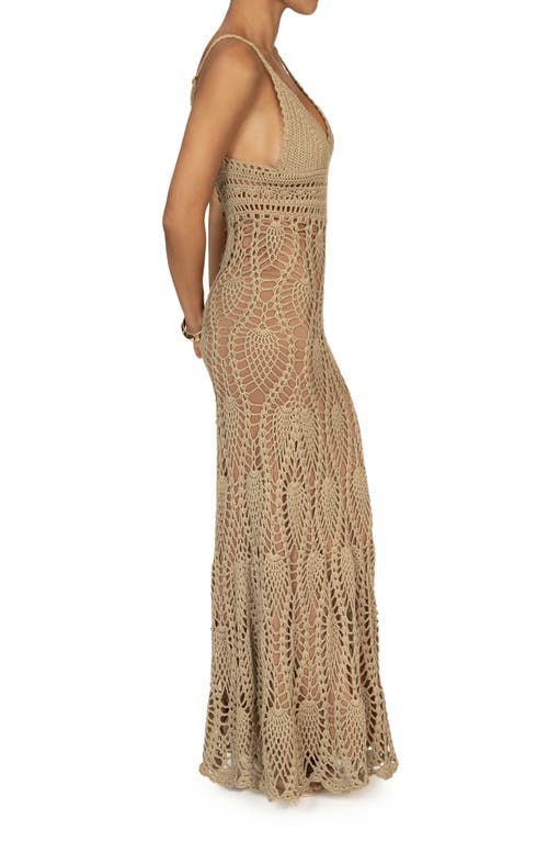 Shop Jluxlabel Great Escape Crochet Maxi Dress In Brown