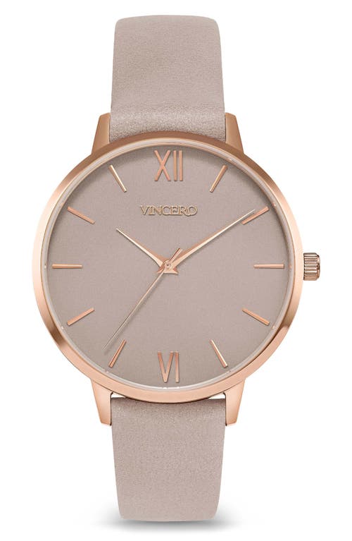 Vincero Eros Leather Strap Watch, 38mm in Rose Taupe at Nordstrom