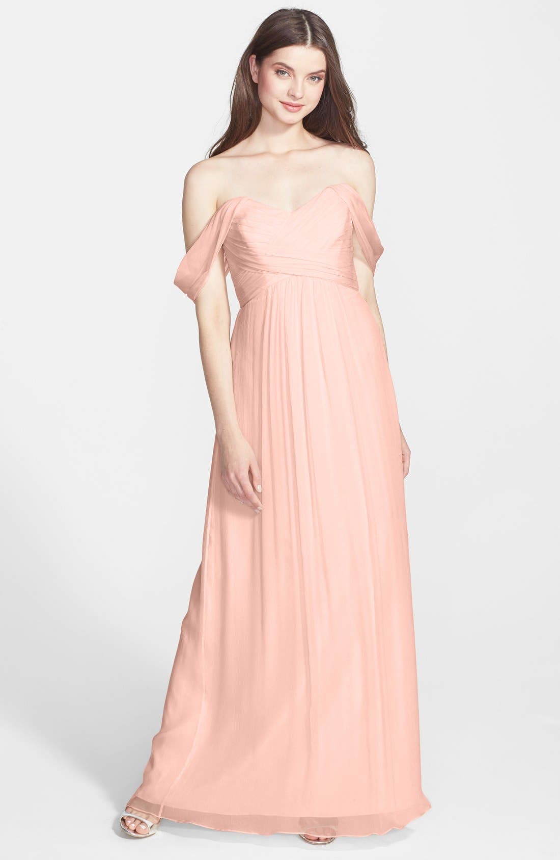 Amsale Convertible Crinkled Silk Chiffon Gown