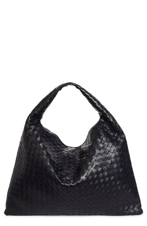 Bottega Veneta Large Hop Intrecciato Leather Hobo Bag in Space/Brass at Nordstrom