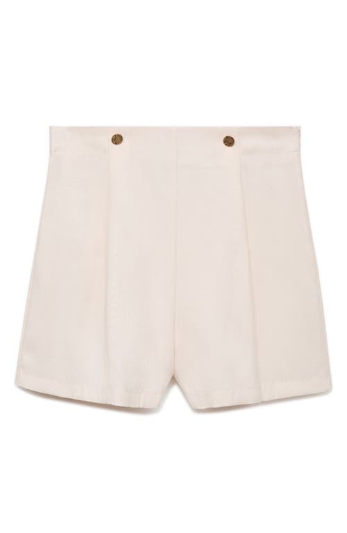 Shop Mango Hammered Button Sailor Shorts In Off White